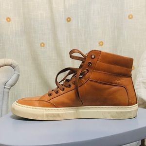 Koio Handcrafted Italian Leather High-Top Sneakers